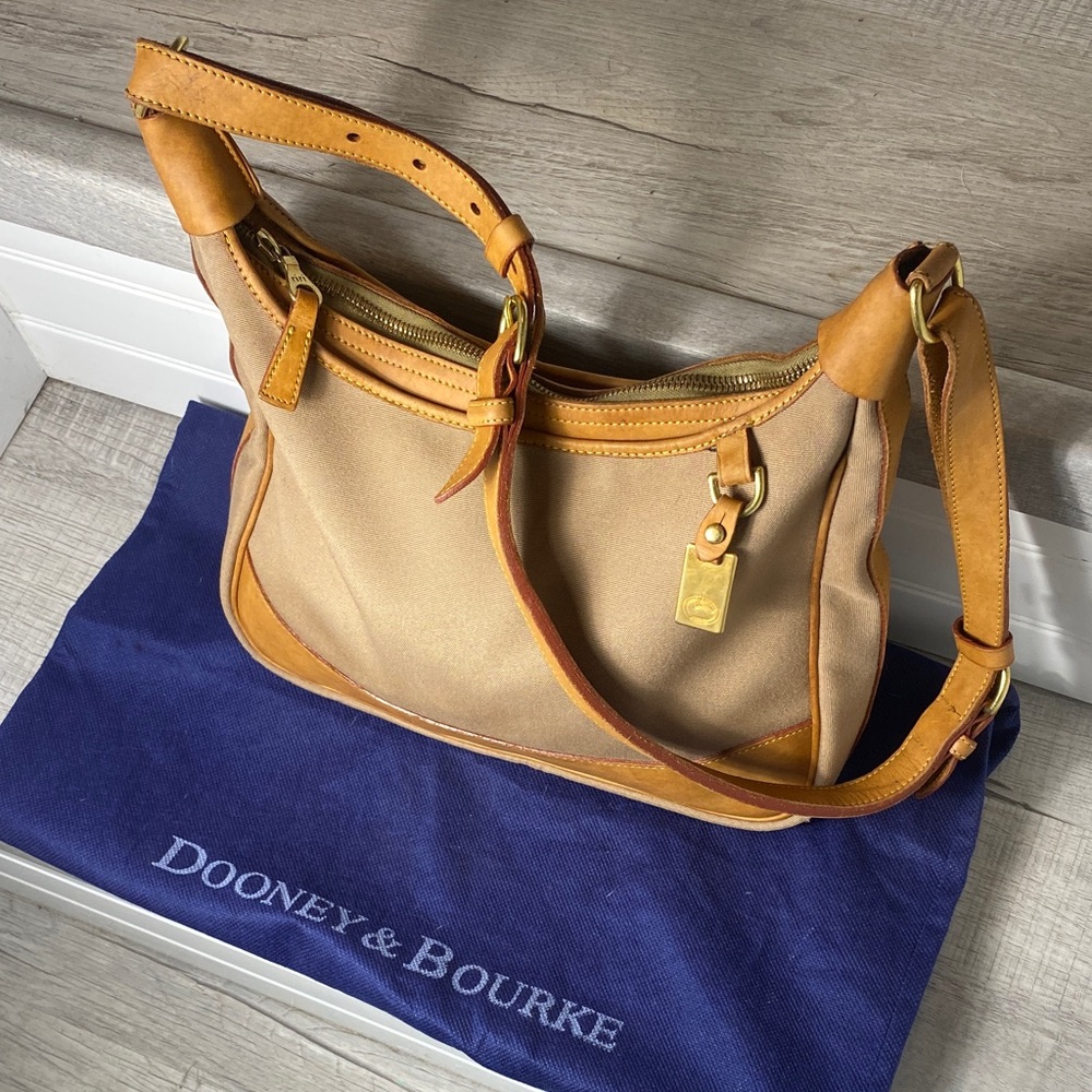 Dooney & Bourke Vintage Tan and Brown Shoulder Bag